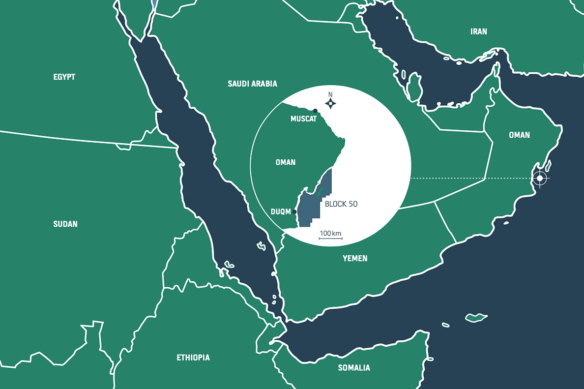 A map showing Block 50 location