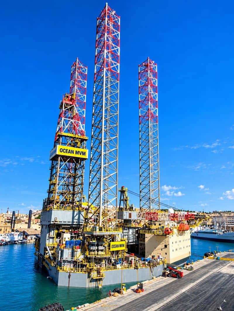 An offshore rig at sea