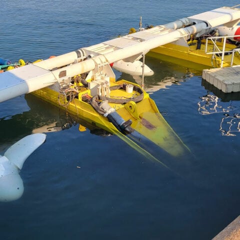 Quayside integration of Subhub platform with Tocardo tidal turbines (Courtesy of QED Naval)